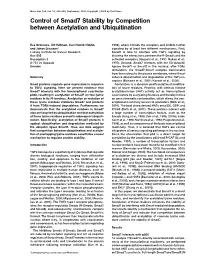 Control of Smad7 Stability by Competition Between Acetylation and Ubiquitination