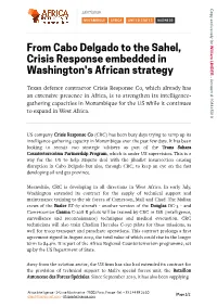 From Cabo Delgado to the Sahel, Crisis Response Embedded in Washington's African Strategy