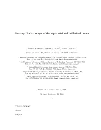 Mercury: Radar Images of the Equatorial and Midlatitude Zones