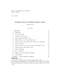 Modular Curves and Rigid-Analytic Spaces Brian Conrad