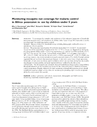 Monitoring Mosquito Net Coverage for Malaria Control in Africa: Possession Vs