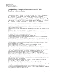 New Handbook for Standardised Measurement of Plant Functional Traits Worldwide