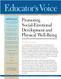 Promoting Social-Emotional Development and Physical Well-Being Table of Contents