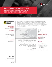 Raiffeisenbank Speeds Data Warehouse, Cuts Costs with Red Hat Enterprise Linux