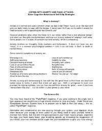 COPING with ANXIETY and PANIC ATTACKS: Some Cognitive-Behavioural Self-Help Strategies
