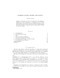 COVERING SPACES, GRAPHS, and GROUPS Contents 1. Covering