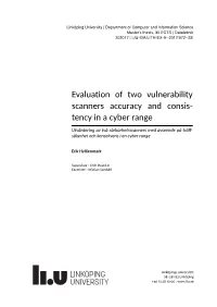 Evaluation of Two Vulnerability Scanners Accuracy and Consis