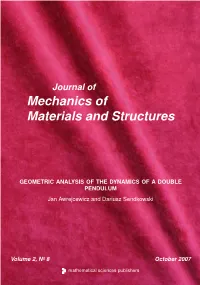 GEOMETRIC ANALYSIS of the DYNAMICS of a DOUBLE PENDULUM Jan Awrejcewicz and Dariusz Sendkowski