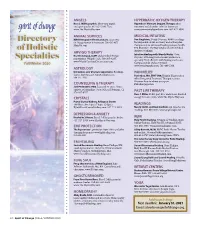 Holistic Specialties Directory