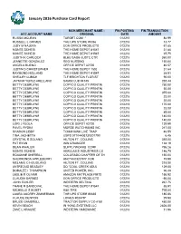 January 2016 Purchase Card Report