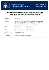 Mesozoic Thrusting and Tertiary Detachment Faulting in the Moon Mountains, West-Central Arizona