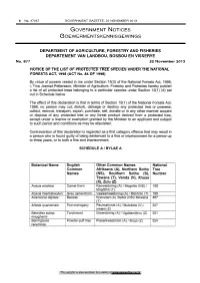 National Forests Act: List of Protected Tree Species