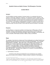 Symbolic Violence As Subtle Virulence: the Philosophy of Terrorism