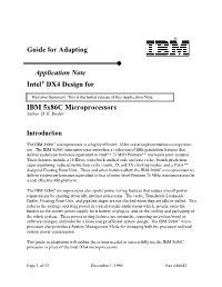 Guide for Adapting Intel® DX4 Design for IBM 5X86c Microprocessors