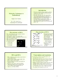 Molecular Techniques in Radiobiology Introduction The