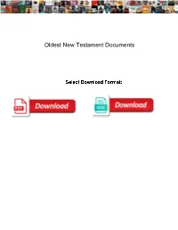 Oldest New Testament Documents