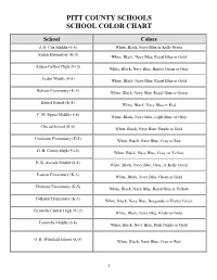 Pitt County Schools School Color Chart