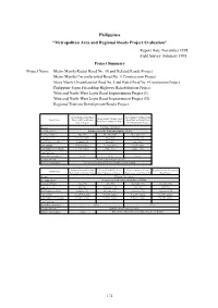 Post-Evaluation Report for ODA Loan Projects 1999