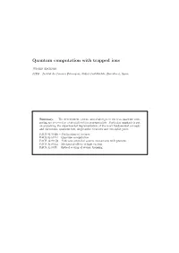 Quantum Computation with Trapped Ions