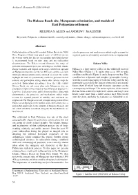 The Hakaea Beach Site, Marquesan Colonisation, and Models of East Polynesian Settlement