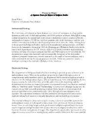 Theory in Magic a Capstone Course for Majors in Religious Studies