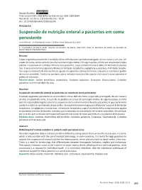 Withdrawal of Enteral Nutrition in Patients with Persistent Coma