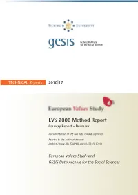 European Values Study 2008, 4Th Wave, Denmark