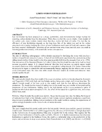 Limits of Iron Fertilization