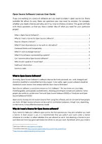 Open Source Software Licenses