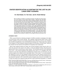 (Preprint) AAS 08-XXX CRATER IDENTIFICATION ALGORITHM