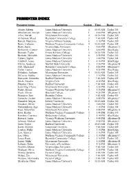 Presenter Index