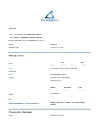 Primary Contact Organization Information