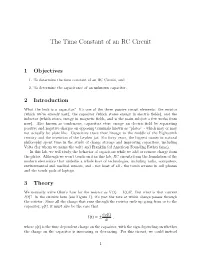 The Time Constant of an RC Circuit