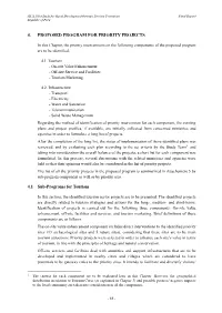4. PROPOSED PROGRAM for PRIORITY PROJECTS 4.1 Sub