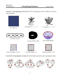 Classifying Surfaces Jenny Wilson