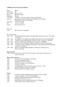 CURRICULUM VITAE KAI SIMONS Name