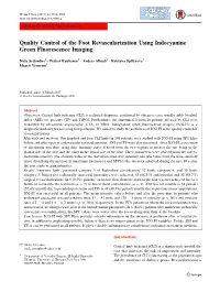 Quality Control of the Foot Revascularization Using Indocyanine Green Fluorescence Imaging