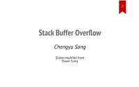 Stack Buffer Overflow