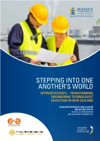 Stepping Into One Another's World: Apprenticeships - Transforming Engineering Technologist Education in New Zealand