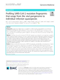 Profiling SARS-Cov-2 Mutation Fingerprints That Range from the Viral Pangenome to Individual Infection Quasispecies Billy T