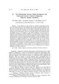 The Relationships Between Pupal Development and Ecdysteroid Levels in Summer Diapausing Silkworm, Bombyx Mandarins