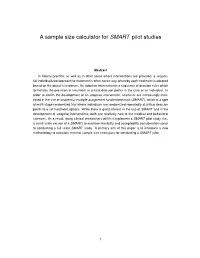 A Sample Size Calculator for SMART Pilot Studies