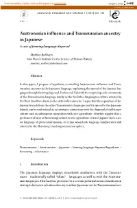 Austronesian Influence Andtranseurasian Ancestry In