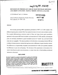 HOT-ISOSTATIC PRESSING of U-Lozr by GRAIN BOUNDARY DIFFUSION and CREEP CAVITATION - PART II: THEORY and DATA ANALYSIS