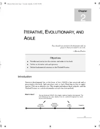 Iterative, Evolutionary, and Agile