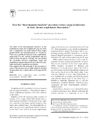 Three-Ligament Tenodesis” Procedure Restore Carpal Architecture in Static Chronic Scapholunate Dissociation ?