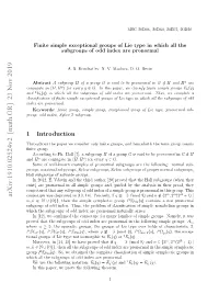 Arxiv:1910.02524V2 [Math.GR] 23 Nov 2019 Ojgt in Conjugate Lsicto Fﬁiesml Xetoa Ruso I Typ Lie Pronormal