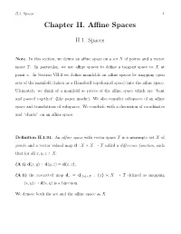 Chapter II. Affine Spaces