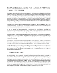 Digitalization in Banking and Factors That Makes It More Compelling