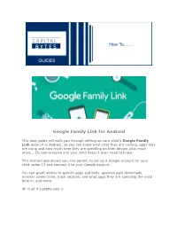Google Family Link for Android